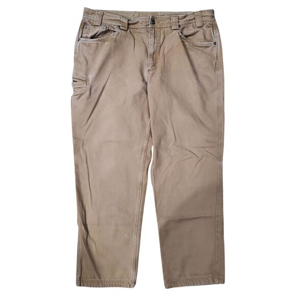 DULUTH Trading Pants Mens 42x34 Brown Canvas Cargo Pocket Workwear Outdoor - Picture 1 of 7